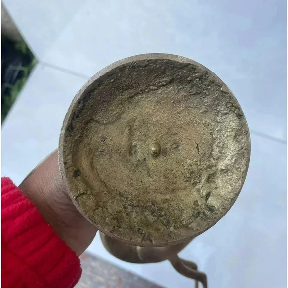 Vintage Collection Two Pair of Handmade Brass Flamingo golden Sz 16" - Picture 9 of 12